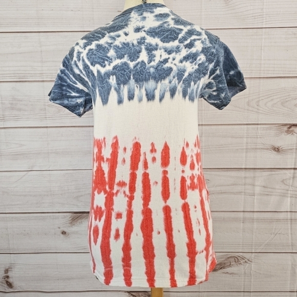 Vintage Embroidered Sturgis Rally Tee in Red, White, and Blue Tie Dye Size Small - Picture 3 of 8